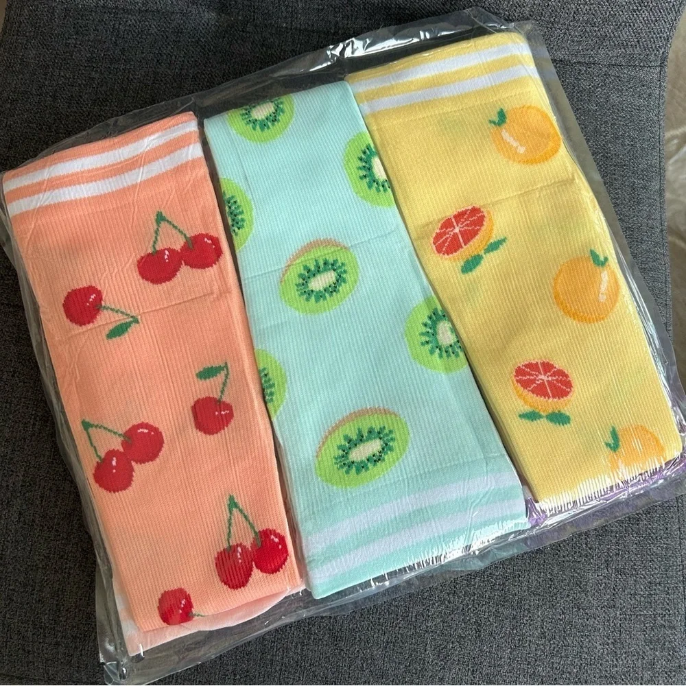 Colorful Compression Socks, 20-30mmHg compression (1 pair), Fresh Fruit Designs